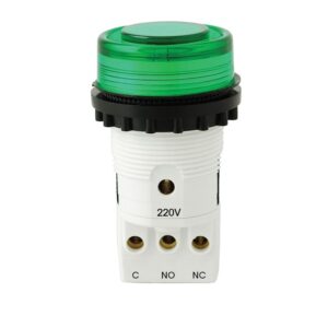 PULSADOR REDONDO 220V Ø22mm D4714 C-NO-NC VERDE