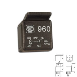 RELÉ DE COCHE DC 12V 30-40A 1CO (SPDT) FASTON