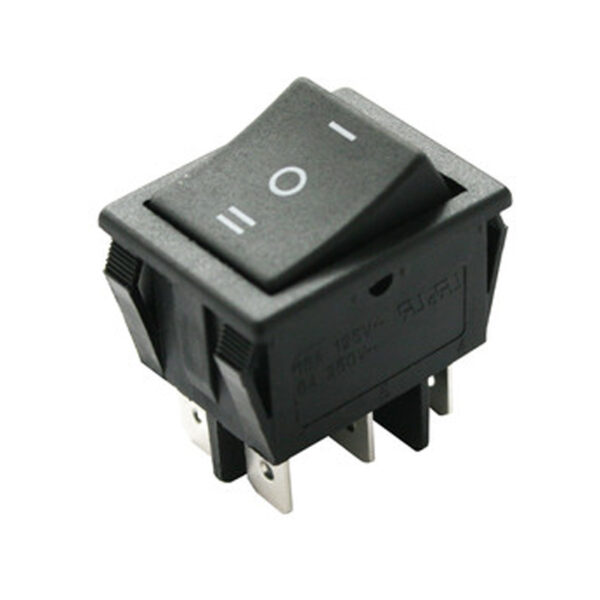 INTERRUPTOR BALANCÍN BIPOLAR ON-OFF-ON 2C. RECTANGULAR NEGRO