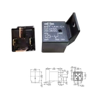 RELÉ DE COCHE DC 24V 25A 1CO (SPST) FASTON