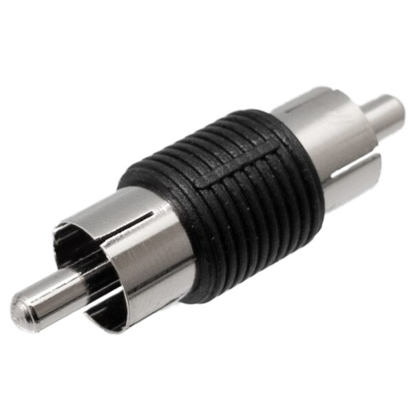 ADAPTADOR RCA MACHO - MACHO PLASTICO NEGRO