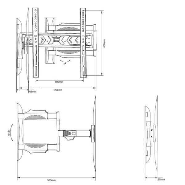 SOPORTE DE TV PARED 32"/55" DCU 3 ARTICULACIONES 35KG. - Imagen 5