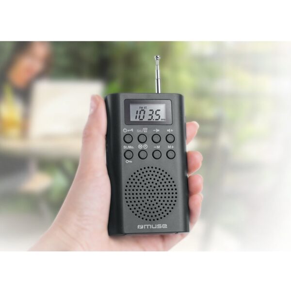 RADIO DIGITAL PORTÁTIL FM MUSE M-03R NEGRO - Imagen 3