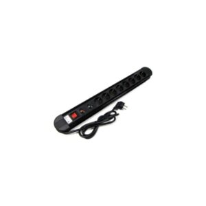 REGLETA ELÉCTRICA 8 SALIDAS SCHUKO CON PROTECCIÓN NEGRA