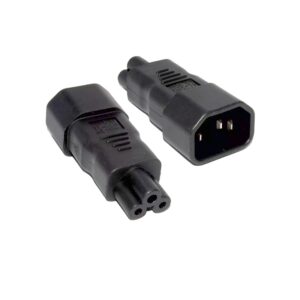 ADAPTADOR IEC 60320 C5 a C14 COMPACTO NEGRO