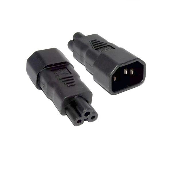 ADAPTADOR IEC 60320 C5 a C14 COMPACTO NEGRO