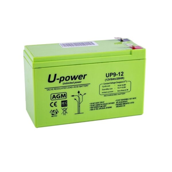 BATERÍA PLOMO AGM U-POWER 12V 9AH