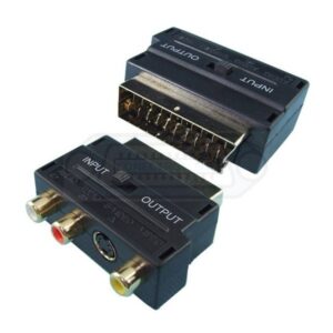 ADAPTADOR EUROCONECTOR A 3 RCA + S-VÍDEO