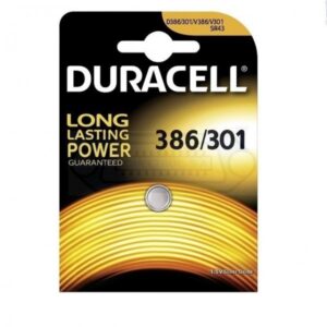 PILA DURACELL BOTÓN 386/301 ÓXIDO DE PLATA 1.5V PACK 1U