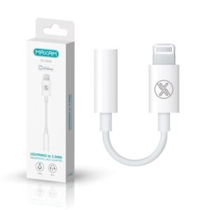 ADAPTADOR LIGHTNING A JACK 3.5mm HEMBRA MAXAM BLANCO