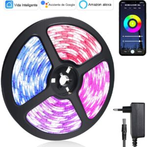 TIRA LEDS RGB INTELIGENTE WIFI 12V 24W IP44 5MTS.