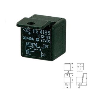 RELÉ DE COCHE DC 24V 30-40A 1CO (SPDT) FASTON