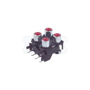 CONECTOR RCA 4 HEMBRAS ACODADO C.I.