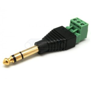 CONECTOR JACK 6.35mm MACHO ESTÉREO BORNA TORNILLO