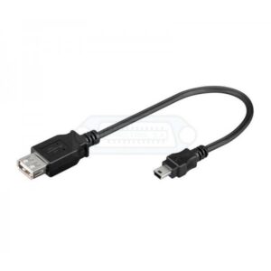 CABLE ADAPTADOR OTG USB HEMBRA A MINI USB- B MACHO 0,10M.
