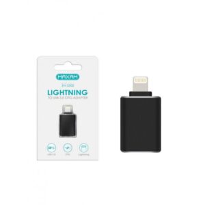 ADAPTADOR OTG LIGHTNING A USB-A 3.0 HEMBRA MAXAM NEGRO