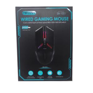 RATÓN ÓPTICO USB GAMING MAXAM EFECTO LUCES 800/1200/1600 DPI