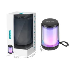 ALTAVOZ WIRELESS PORTÁTIL MAXAM 7W LUZ, FM, USB/TF NEGRO