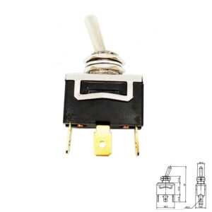 INTERRUPTOR PALANCA 2P (ON-ON) 1Co 15A/250VAC M12 FASTON