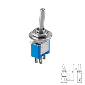 INTERRUPTOR PALANCA 2P (ON-ON) 1Co 1.5A/250VAC M5 FASTON