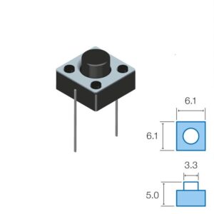 MICRO PULSADOR TACTO VERTICAL SW072 C.I. 2 PINES