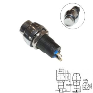 INTERRUPTOR DE PULSAR OFF-ON 3A/125V Ø11mm BOTÓN PLATEADO