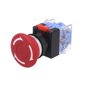 INTERRUPTOR PARO EMERGENCIA 2P NC+NA SETA ROJO Ø40/22mm IP65