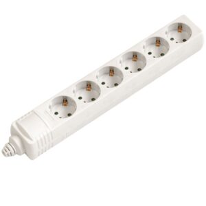 REGLETA ELÉCTRICA 6 SALIDAS SCHUKO BLANCO SIN CABLE
