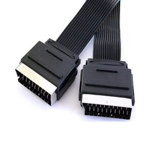 CABLE EUROCONECTOR (SCART) MACHO - MACHO PLANO 0.5M