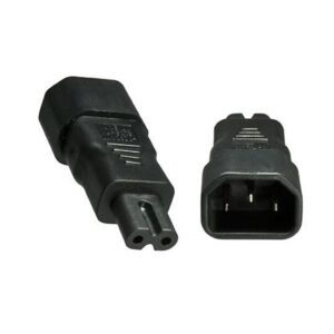 ADAPTADOR RED IEC 60320 C14 - C7 M/H COMPACTO NEGRO