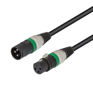 CABLE AUDIO XLR 3P MACHO - HEMBRA METÁLICO NEGRO/PLATA 10m