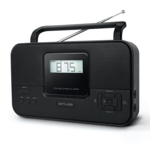 RADIO DIGITAL PORTÁTIL FM/AM PLL, ESTÉREO, LCD, MUSE M-087MB AC/DC NEGRO
