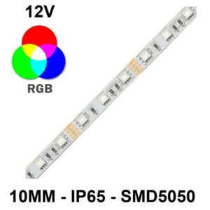 TIRA LEDS RGB 12V DC 72W 60LEDs/m SMD 5050 10mm IP65 METRO
