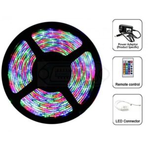 KIT TIRA LEDS RGB 12V 24W IP54 5MTS.