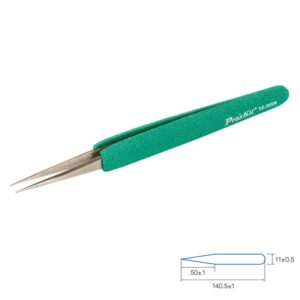 PINZAS DE PRECISIÓN PUNTAS RECTAS ANTIESTÁTICAS 140.5mm