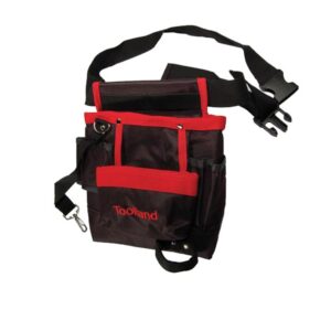 BOLSA PORTAHERRAMIENTAS 7 BOLSILLOS Y CINTURÓN NEGRA ROJA