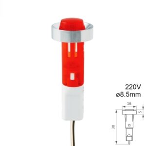 PILOTO LED 220V Ø8.5mm SERIE D-205 ROJO CON CABLE
