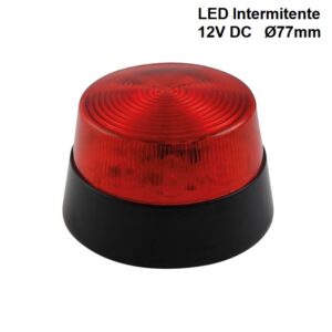 PILOTO LED INTERMITENTE Ø77mm 12V DC IP20 ROJO