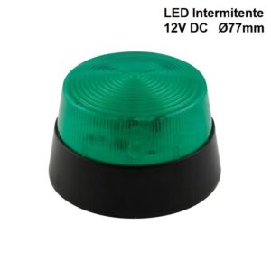 PILOTO LED INTERMITENTE Ø77mm 12V DC IP20 VERDE
