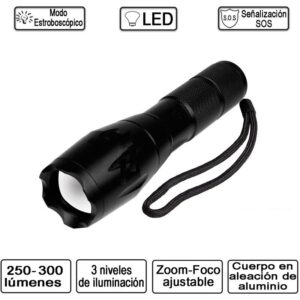 LINTERNA LED CON ZOOM 250Lm 5 FUNCIONES