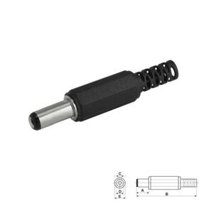 CONECTOR JACK DC HEMBRA AÉREO Ø2.1 x Ø5.5 x 14mm