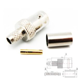CONECTOR BNC HEMBRA AÉREO RECTO CRIMPAR RG59