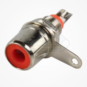 CONECTOR RCA HEMBRA CHASIS METAL ROJO