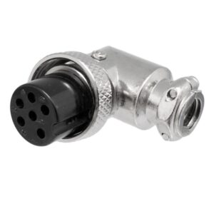 CONECTOR GX16 6P HEMBRA AEREA ACODADO