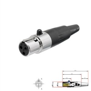 CONECTOR MINI XLR 3P HEMBRA AÉREO RECTO