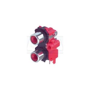 CONECTOR RCA 2 HEMBRAS ACODADO C.I.