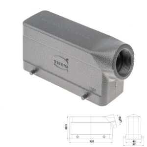 CARCASA HDC HARTING HAN-B 24B RECTO PESTILLO DOBLE