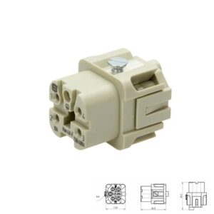 CONECTOR HDC HARTING 5P (4+PE) HAN-A 3A HEMBRA