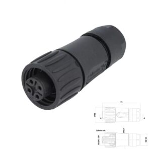 CONECTOR INDUSTRIAL 4P HEMBRA AÉREO IP67 AMPHENOL