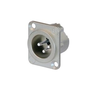 CONECTOR XLR 3P MACHO CHASIS D NEUTRIK NÍQUEL/PLATA